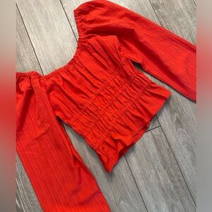 NWT Orange Long Sleeve Top For Women Size XS